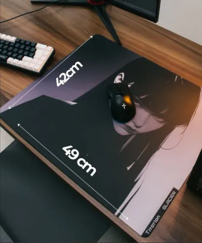 MousePad De Vidro Titorion Glacier - 49x42 cm - Acompanha Feets X-Raypad Obsidian PRO Air
