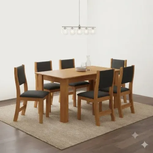 Novo! Mesa de Jantar Violeta com Cadeiras Na Cor Grafite