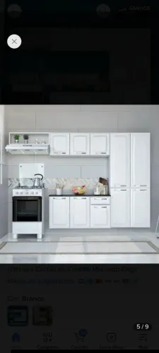 Armário de cozinha 10 portas Itatiaia com balcão