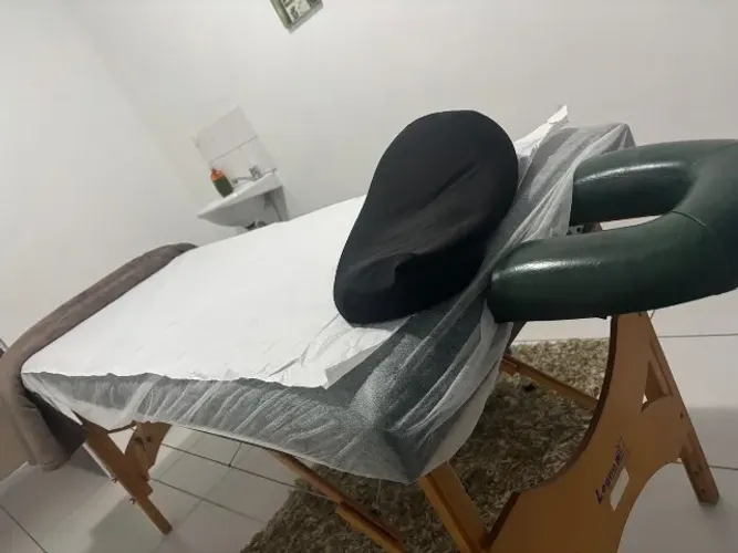 Maca de massagem portátil em madeira alt ajustável e escada com 2 degraus