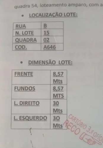 Terreno 8x30