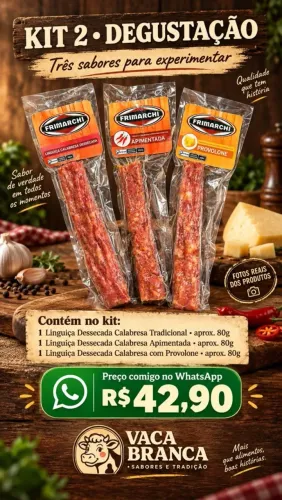 Kit Frimarchi 3 Linguiças Dessecadas - Tradicional, Apimentada e Provolone