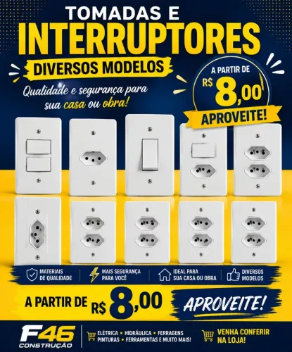Tomadas e interruptores
