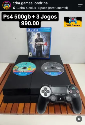 Ps4 500gb + 3 Jogos 990.00 - Não Aceito Oferta