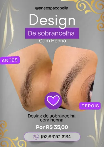 Design de sobrancelha com henna