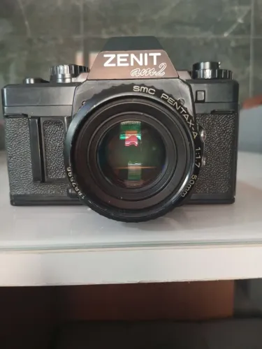 Câmera ZENIT am-2 Russa lente SMC PENTAX-A 50mm