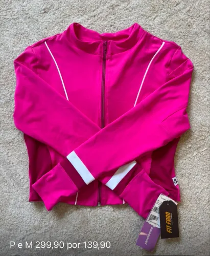 Jaqueta Corta-Vento Esportiva Pink/Rosa Choque) - Nova com Etiqueta