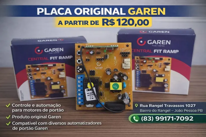 PLACA CENTRAL ORIGINAL GAREN PARA MOTOR DE PORTÃO DE GARAGEM /fazemos montagem no motor 