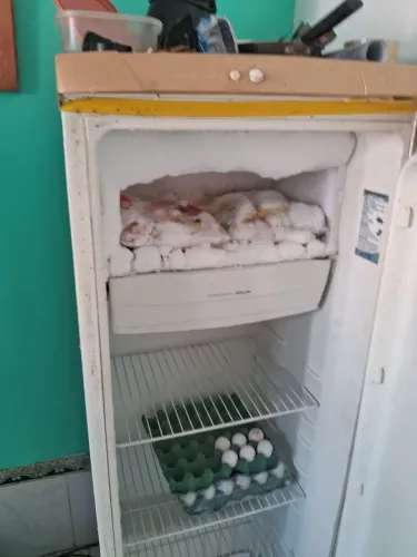 Geladeira gelando.
