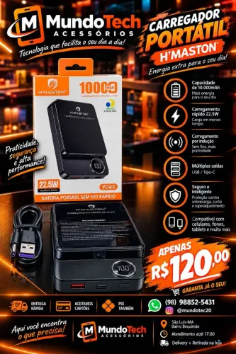 carregador portátil 10000mAh
