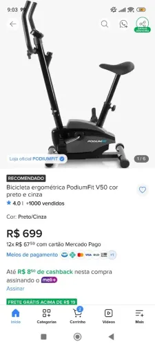 Bicicleta ergométrica nova