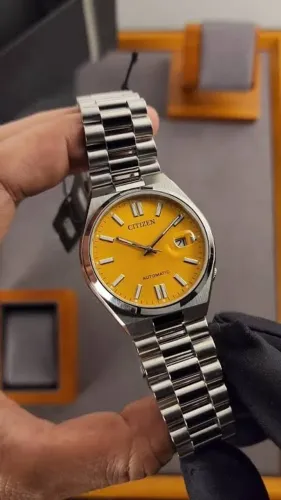 Relógio Citizen Tsuyosa Automático Amarelo