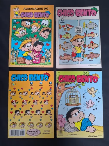 Lote com 4 Revistas HQs Chico Bento Editora Globo Edicoes 66 36 201 e 405