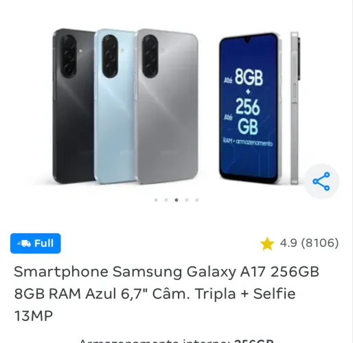 Celular Samsung 256 lacrado