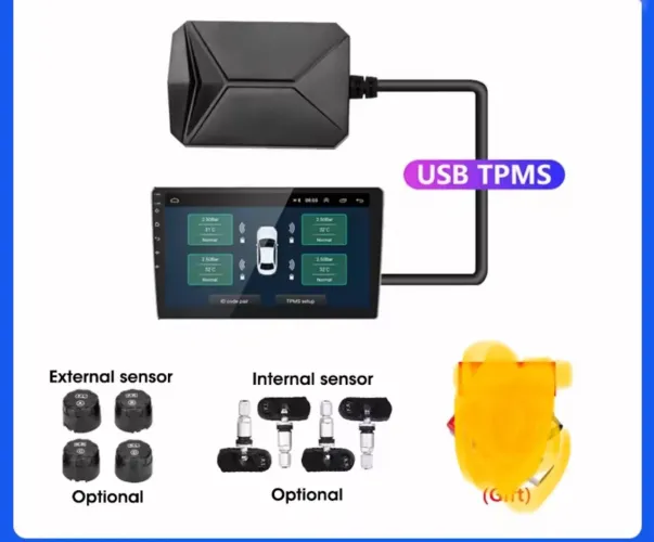 Vendo sensor de pressão de pneu pra carros, visualização das informações na multimídia