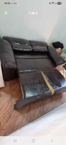 Sofa cama de couro