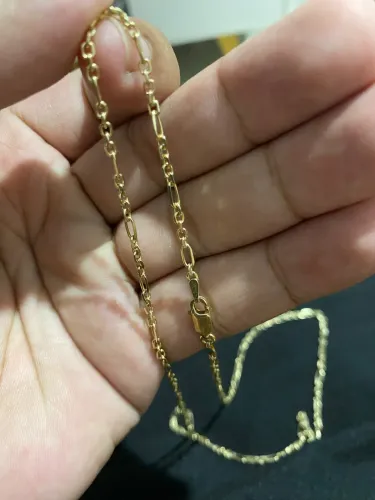 Cordão de prata com banhado a ouro 