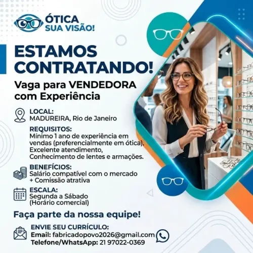 Vendedora de Ótica