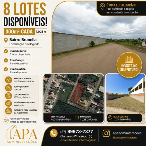 8 Lotes à venda no bairro Brunella