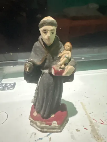 Santo Antônio em madeira 20 cm antigo