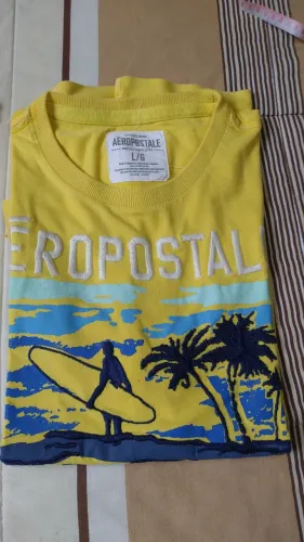 03 CAMISETAS MASCULINA AEROPOSTALE BORDADA/ USADA, MAS PERFEITA TAM L ( G)