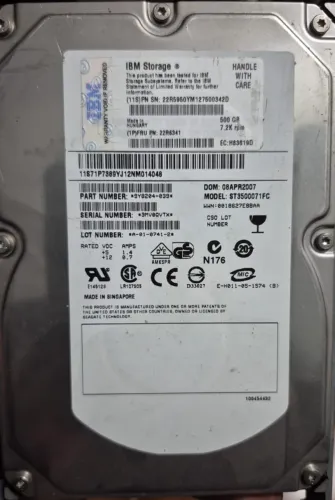 Disco Rigido Hd ibm 500gb fc 7.2k Pn 22r6341