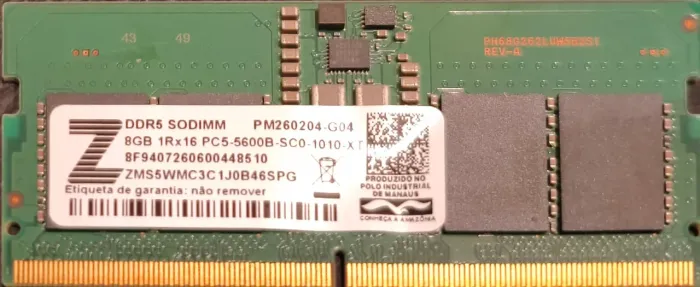Memória Ram 8GB DDR5 Notebook