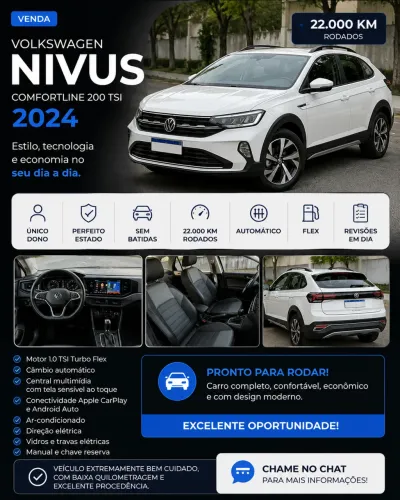 Volkswagen Nivus Comfortline 1.0 200 TSI Flex AUT 2024