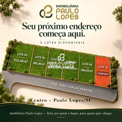 Lote escriturados 385 a 533m² no Centro de Paulo Lopes - Terreno financiável