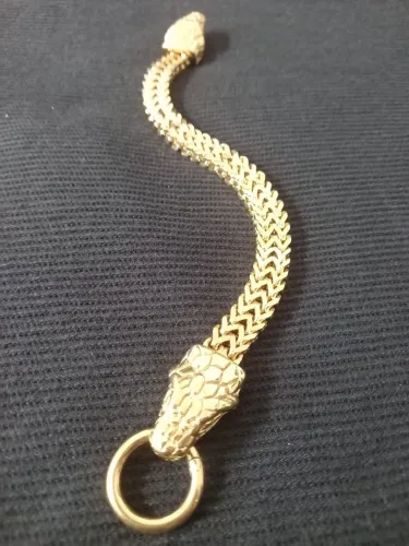 Pulseira Serpente Luxo - Banhada á Ouro 