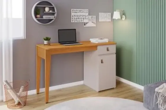 Escrivaninha mesa de Estudo Helo 1 Gaveta com 1 Porta Jcm Moveis -  / entrega hoje