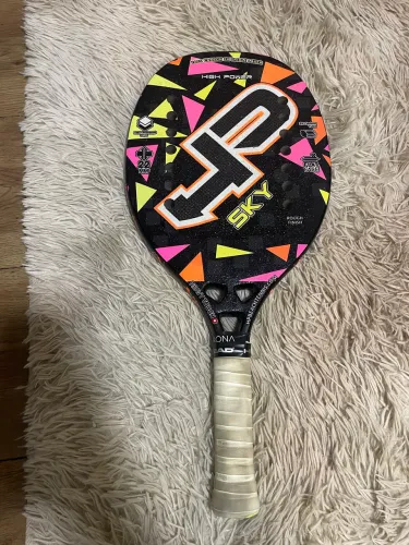 Raquete beach tennis HP carbono 3k + Raqueteira Sandever