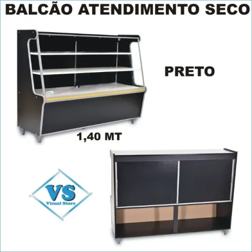 Balcão Seco em MDF 1,40 MTS Cor Preto
