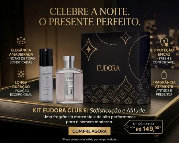 Kit Perfume Eudora Club 6 + Body Spray - O Presente Perfeito