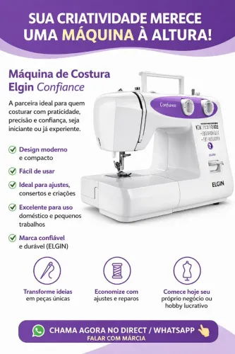 Máquina de Costura Elgin Confiance - Ótimo Estado