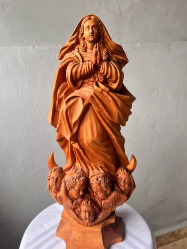Nossa Senhora da Conceição | Escultura em Madeira de Cedro | 40 cm
