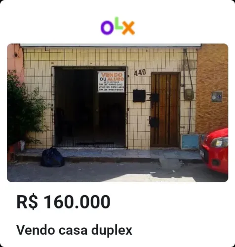 Vendo casa duplex 