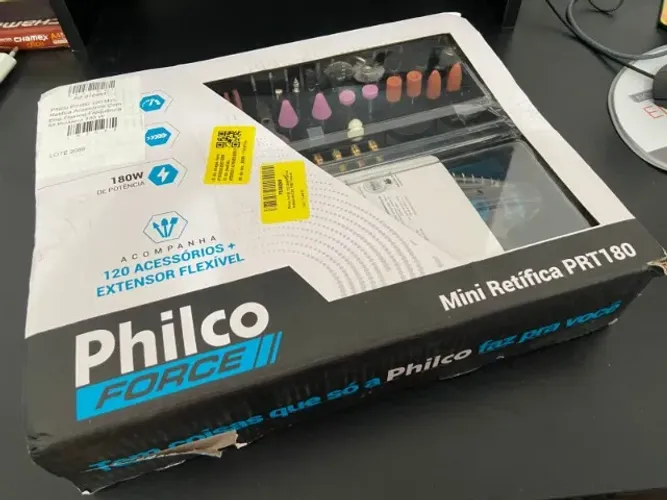 Micro Retifica Philco Prt180 120 Acessórios + Eixo Flexível Frequência 50 Potência 180 W