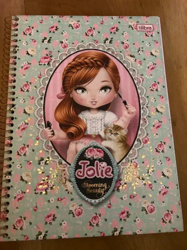 Caderno Jolie blooming beauty 96 folhas espiral