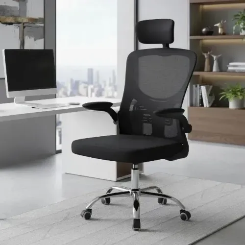 Cadeira de Escritório Ergonômica Luxo com Apoio de Lombar e Cabeça - Nova na Caixa 
