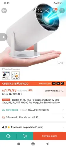 Retroprojetor novo na cxo