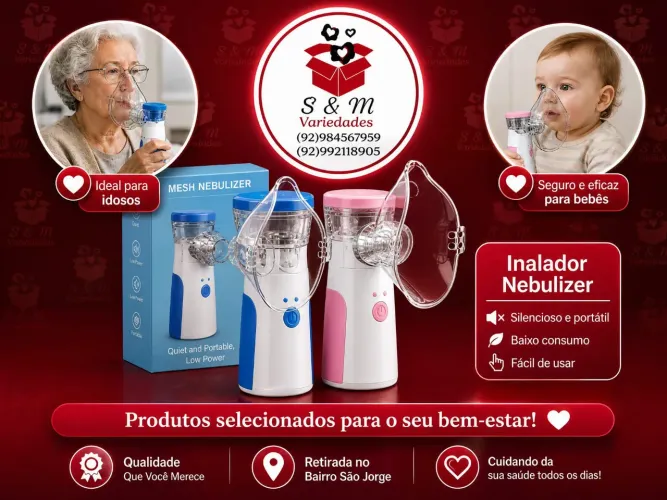 Inalador compacto silencioso portátil