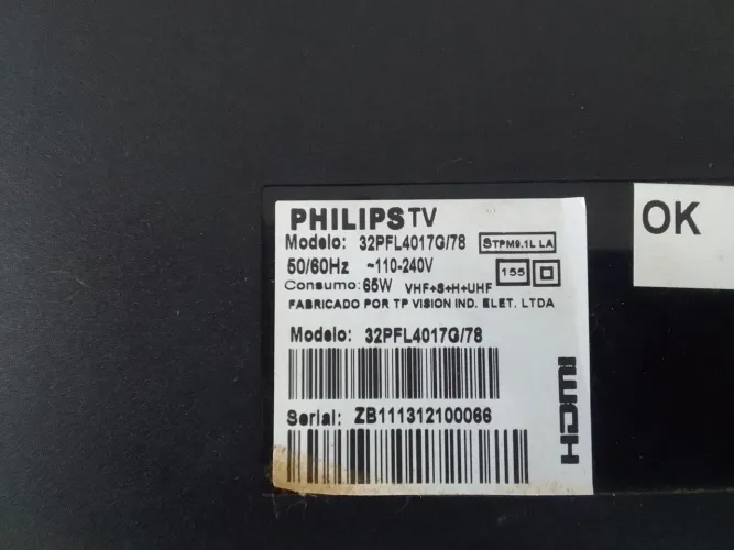 Tv Philips pfl4017g/78 com defeito