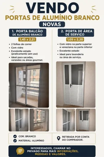Portas de alumínio Branca 