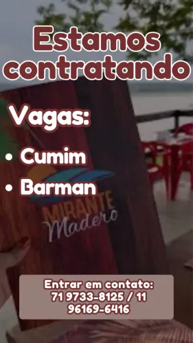 VAGA PARA CUMIM E BARMEN