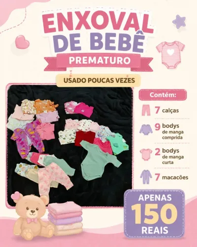 Enxoval completo de prematuro - Menina