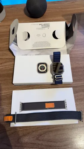 Apple Watch Ultra 1 Natural Titanium - 49mm - Completo (Não aceito trocas)