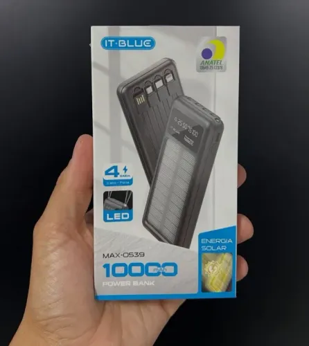 Powerbank 10000mah Carregador Portatil 5 Em 1 Max-0539 It-blue *ENTREGA GRÁTIS*