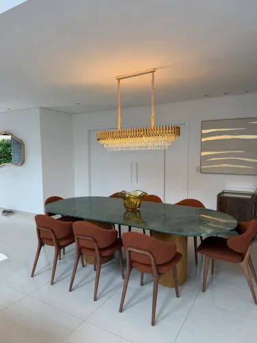 Mesa jantar retangular tampo em verde Guatemala 2,70X1,20