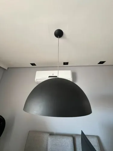 Lustre Pendente Meia Lua 50cm De Alumínio
